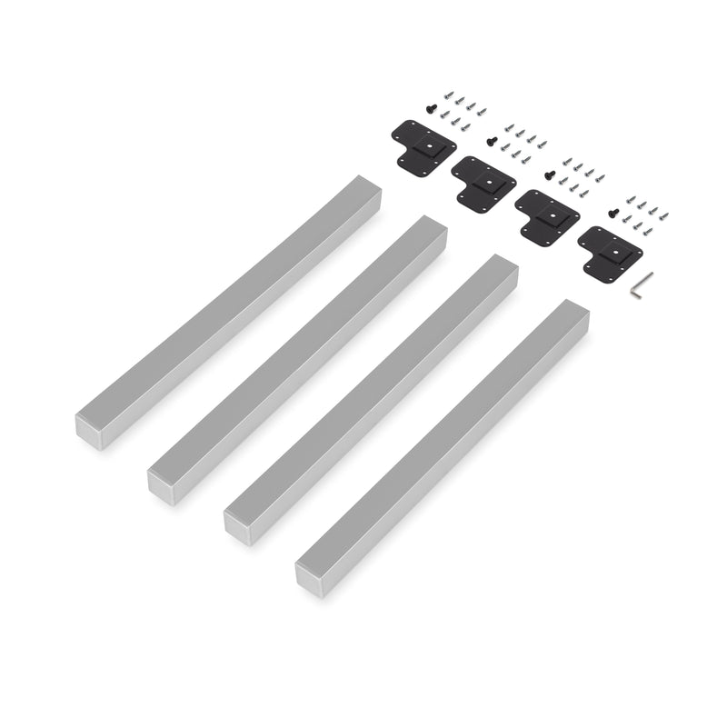Set 4 Gambe Tavolo 50x50 mm in Acciaio Emuca Alluminio