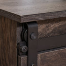 Tavolino Basso con Anta Scorrevole 100x45x45 cm in Legno Marrone Scuro