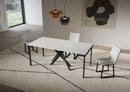 Consolle Allungabile 90-300x40x77 cm Saki Evolution Bianco Frassino Gambe Antracite 