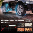 Macchina Elettrica per Bambini 3-6 Anni 12 V Audi R8 Spyder 107x58x44 cm 3-5 km/h con 2 Motori e Telecomando in PP Nero      