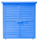 Armadio Porta Attrezzi da Giardino 3 Ripiani 87x47xH95 cm in Legno Cunninghamia  lanceolata Blu