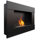 Camino a Bioetanolo da Parete 90x65,2 cm Flig Boston Nero Con Vetro