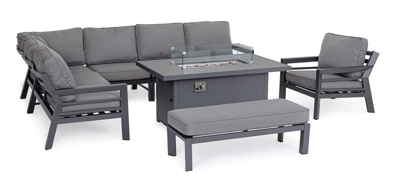 Set 2 Poltrone con Cuscini da Giardino 80x85x88 cm in Alluminio Hendrix Antracite