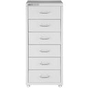 Cassettiera 6 Cassetti e 4 Ruote per Ufficio/Casa in Acciaio Grigio