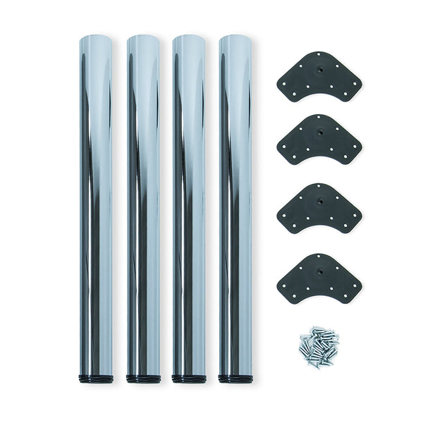 Satz mit 4 verstellbaren Tischbeinen Ø6x71/73 cm aus verchromtem Emuca-Stahl sconto