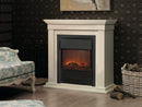 Camino Elettrico da Pavimento Effetto Fiamma 1800W Ruby Fires Calgary Lagos Bianco Crema