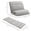 Poltrona da Terra 71x72x60 cm Schienale Reclinabile in Tessuto Grigio Chiaro