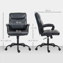 Sedia da Ufficio Presidenziale 60x68x95,5-105 cm Reclinabile ad Altezza Regolabile in Finta Pelle Nero   
