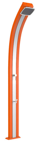 Doccia da Esterno Giardino Miscelatore e Lavapiedi Arkema Spring Fascia Inox Arancio