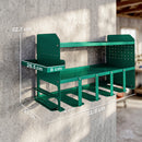 Porta Attrezzi da Parete 61,8x23x32,7 cm con Supporto per 5 Trapani Elettrici e Vassoio Laterale in Metallo Verde      