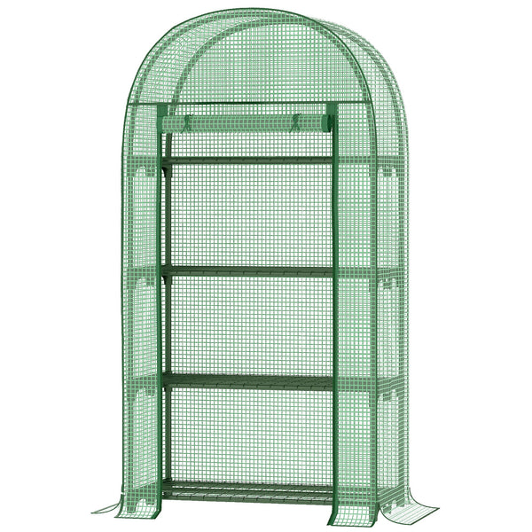 Gartengewächshaus mit Regalen 80 x 49 x 160 cm aus grünem Metall acquista