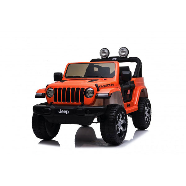 acquista Macchina Elettrica per Bambini Fuoristrada Jeep Wrangler Rubicon 12V con Telecomando Arancione