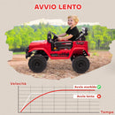 Macchina Fuoristrada per Bambini 99x66x68.5 cm con Fanali Clacson e Telecomando in PP e Metallo Rosso      