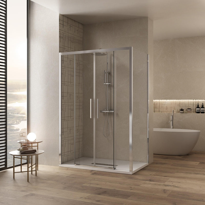 Box Doccia Angolare 70x160 cm 2 Ante Scorrevoli in Cristallo Trasparente Bonussi Eliane Varie Misure