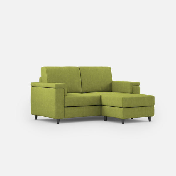 acquista Divano 2 Posti con Pouf 168x145x85 cm Marrak in Tessuto Verde