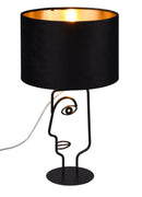 Lampada da Tavolo da Interno Attacco E27 in Metallo Nero