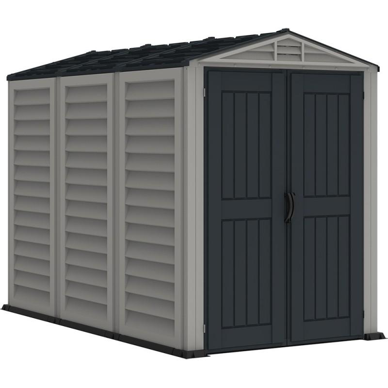 Casetta da Giardino Porta Attrezzi 161x250x210 cm in PVC Grigio/Grigio Scuro