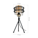 Lampada da tavolo Grande  in ferro intrecciato paralume vetro