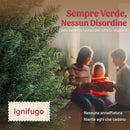 Albero di Natale Artificiale Slim 55x55x210 cm con 401 Rami a Forma di Abete e Base in Plastica Verde      