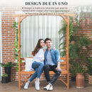 Panchina 2 Posti da Giardino 160x50x198 cm in Legno di Abete Marrone