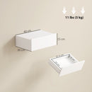 Set di 2 Comodini Sospesi Moderni 40x30x15 cm con Cassetto in Legno Bianco      