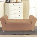 Panca Scendiletto Pouf Contenitore 120x39x55 cm in Tessuto Effetto Velluto Tortora