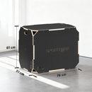 Plyo Box 3 in 1 Box Pliometrico 76x61x51 cm per Salti Antiscivolo con Maniglie per Allenamento in Legno Nero      