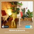 Decorazione Natalizia da Interno ed Esterno 66x25x135 cm a Forma di Renna con 137 Luci LED Oro      