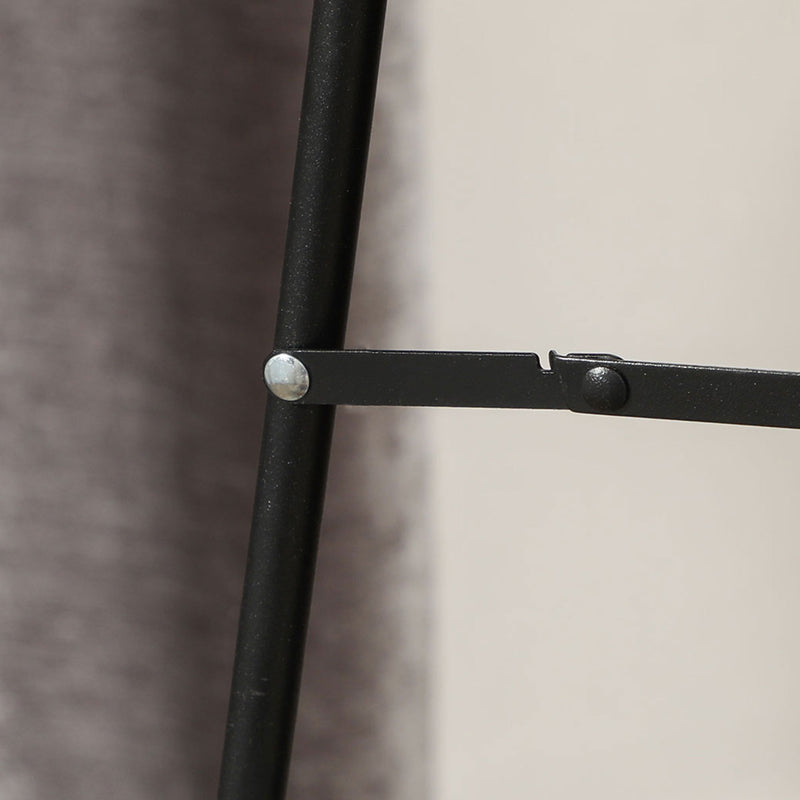 Specchio da Parete o da Terra Autoportante a Figura Intera con Cornice Ondulata in Velluto 160x50 cm Bianco 