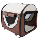 Trasportino per Cani e Gatti Pieghevole Caffè 46x36x41 cm 
