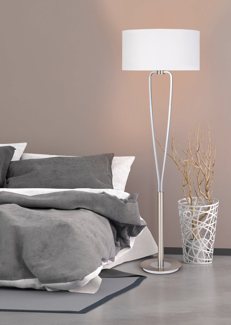 Piantana da Interno  E27 in Metallo Nickel Opaco