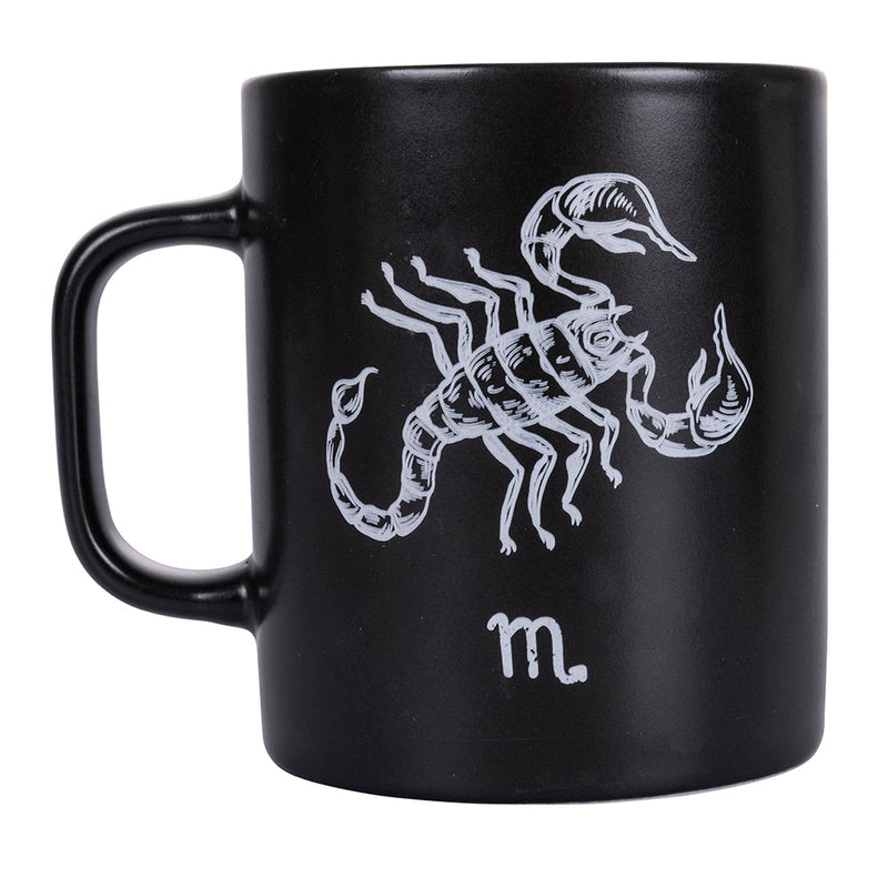 Tazza Zodiaco "scorpione" Ø8x10 cm in Bone China VdE Tivoli 1996 Nero
