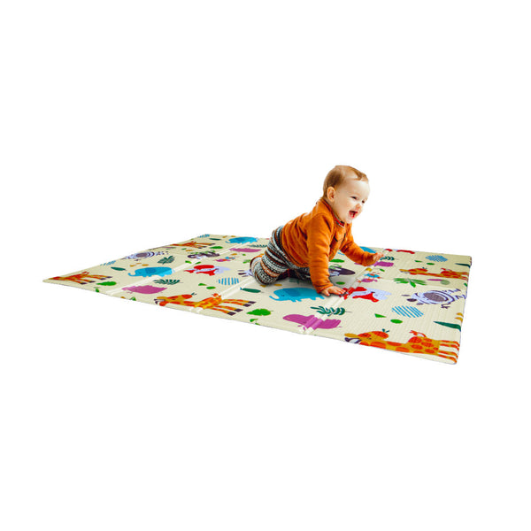 sconto Tappeto Morbido per Bambini 120x90x0,8 cm Pieghevole Foresta Multicolore