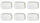 Set mit 6 rechteckigen Tabletts für Snacks 13 x 9 x 1,5 cm aus allluminischem Porzellan Kaleidos Aluxina Bianchi