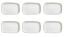 Set 6 Vassoi Snack Rettangolari 13x9x1,5 cm in Porcellana Allluminica Kaleidos Aluxina Bianchi