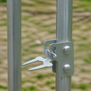 Recinto per Galline 280x190x197 cm con Tetto e Copertura Anti UV in Metallo Galvanizzato Argento      