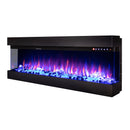 Camino Elettrico da Incasso 48,4x127x20 cm Effetto Fiamma 1500W Dalas Maxi Nero