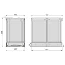 Pattumiera da Cucina ad Estrazione 2x 12 L in Acciaio Emuca 