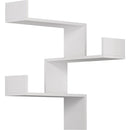 Mensola Scaffale Angolare da Parete 60x22x90 cm 3 Piani Salvaspazio in Legno Bianco      