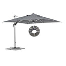 Ombrellone da Giardino Decentrato con Led 3x3m Roma Light grigio