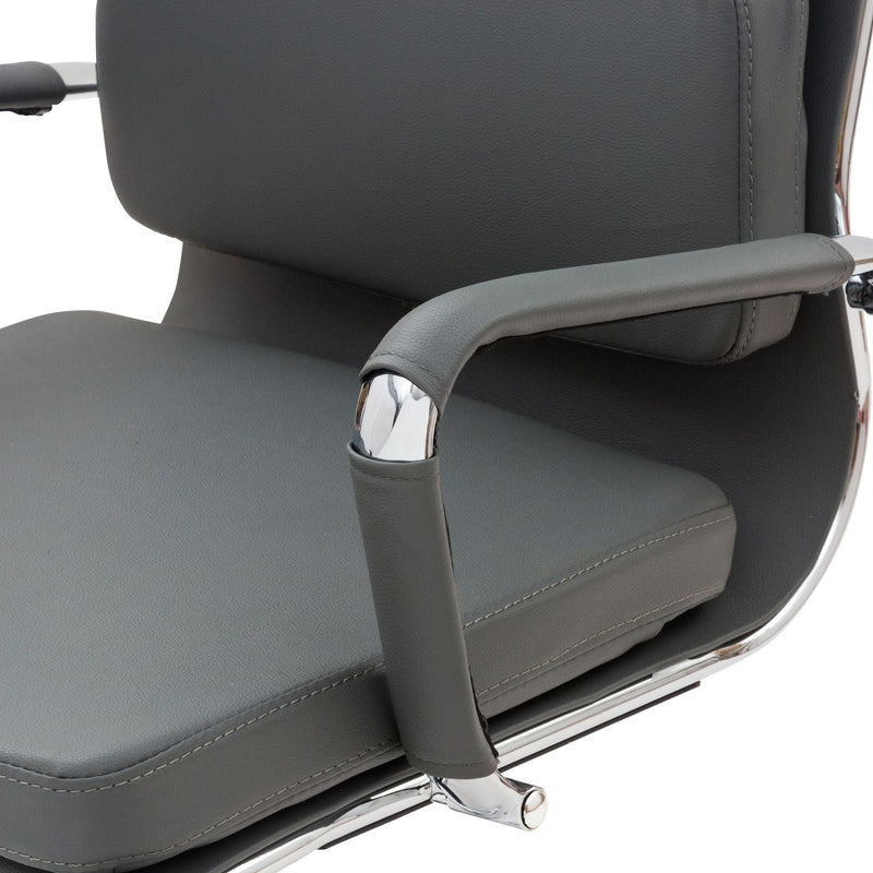 Poltrona Mito Dirigenziale Simil Grigia Cromata