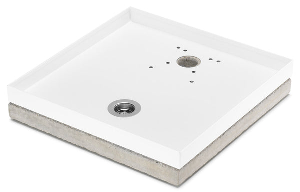 online Base Portaciottolo per Fontane 40x40x8 cm in Metallo con Base in Cemento Belfer 42/BSE/10 Bianco