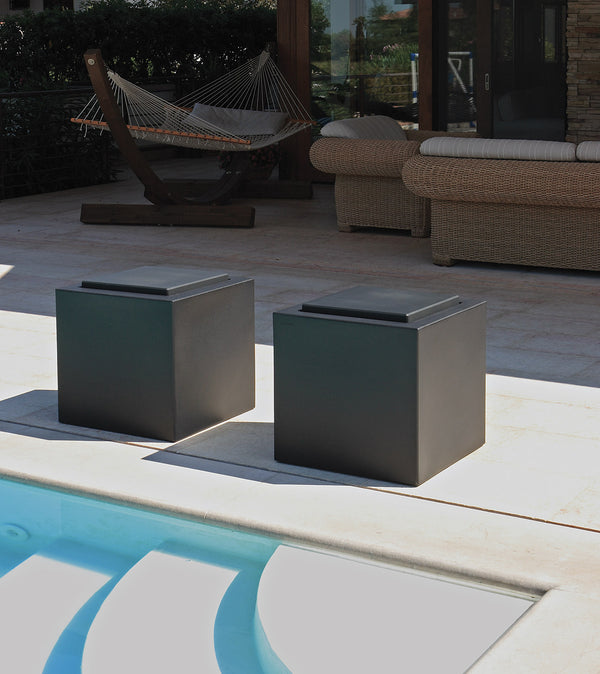 prezzo Pouf da Giardino 50x50 cm con Cuscino in Resina Arkema Iris Comfort Antracite