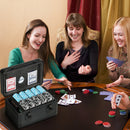 Set 600 Fiches da Poker 2 Mazzi di Carte Tappetino con Valigetta Nero     
