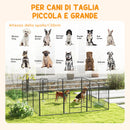 Recinto per Cani a 12 Pannelli Modulabili da 80x1,5x80 cm con Picchetti in Acciaio Grigio   