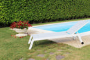 Lettino Prendisole da Giardino Formentera Impilabile 198x61x34/95 h cm in Alluminio Bianco