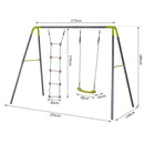 Parco Giochi Altalena e Scala per Bambini da Giardino in Metallo 