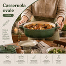 Casseruola Pesante Ø33 cm Pentola Olandese in Ghisa Conservazione Calore  Verde     
