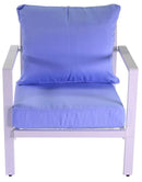 Set Salotto da Giardino in Alluminio Divano 2 Poltrone e Tavolino Boston Bianco