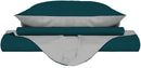 Copripiumino con Sacco e Federe Doubleface Verde Petrolio\/Grigio Chiaro